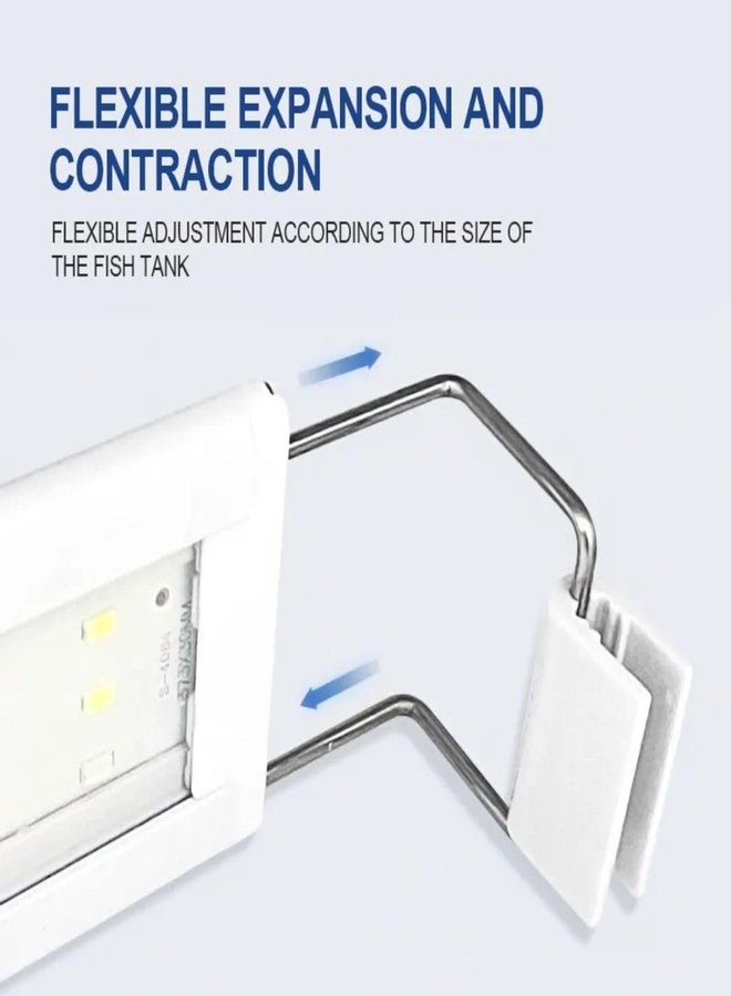 مصباح حوض السمك VAYINATO® LED كامل الطيف (S-600 | WRGB | مناسب لأحواض السمك المزروعة من 50 إلى 60 سم) بإطار أبيض رفيع مع أقواس تثبيت قابلة للتمديد | مناسب للمياه العذبة والمالحة - Image 5